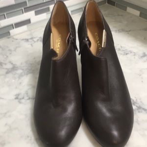 Coach leather high heel booties